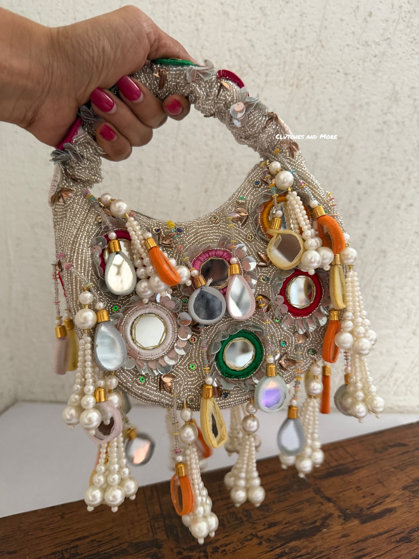 Chandni Mirror Bag Silver