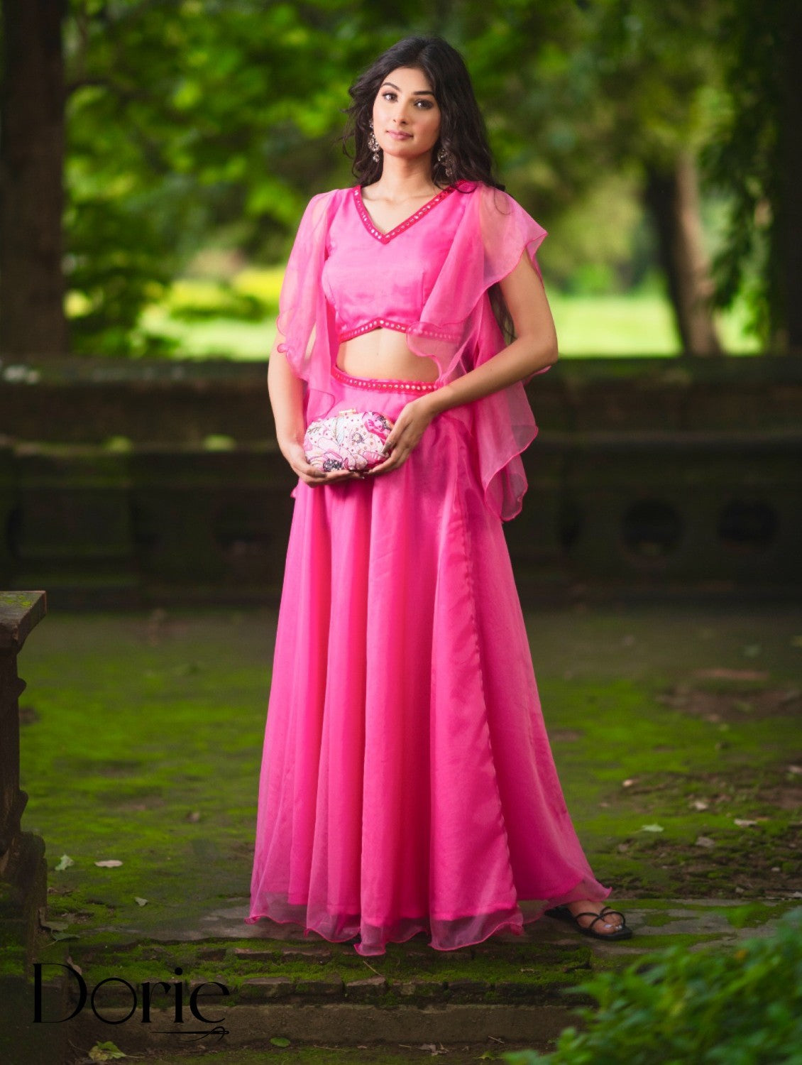 Pink Organza Skirt and Ruffle Top by Dorie