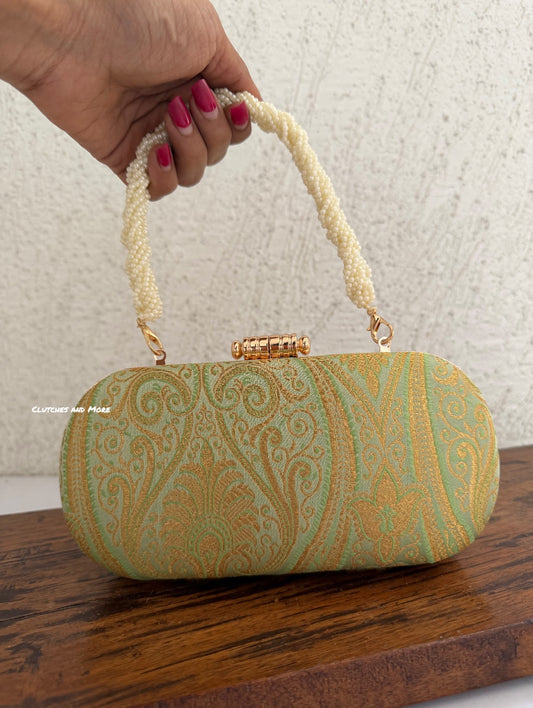 Adaa Banarsi Clutch Green