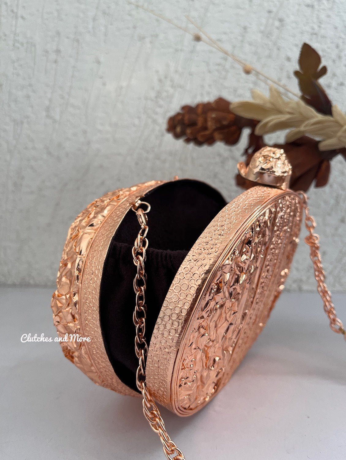 Fiza Mother of pearl luxury clutch Rose Gold