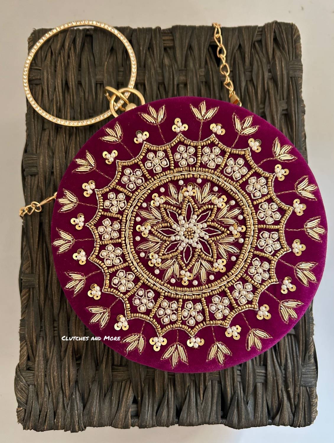 Chakra Purple Round Clutch