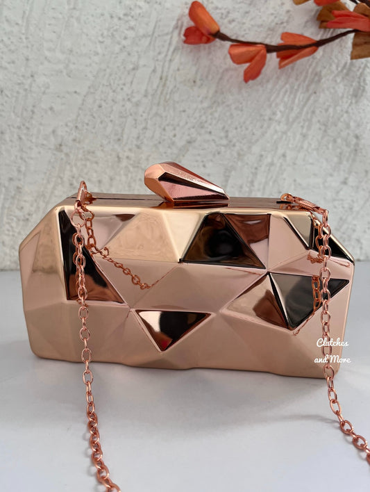 Metal "Reflector Clutch" Gold-Rose gold