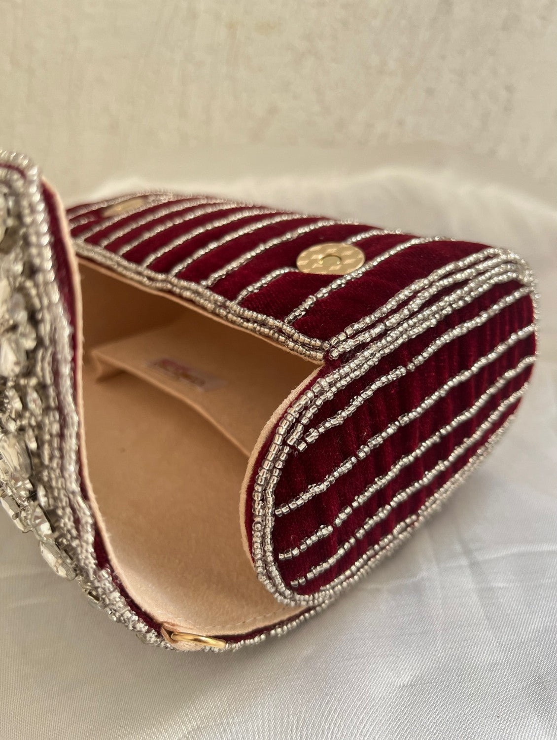 Premium Stone studded Bag Maroon