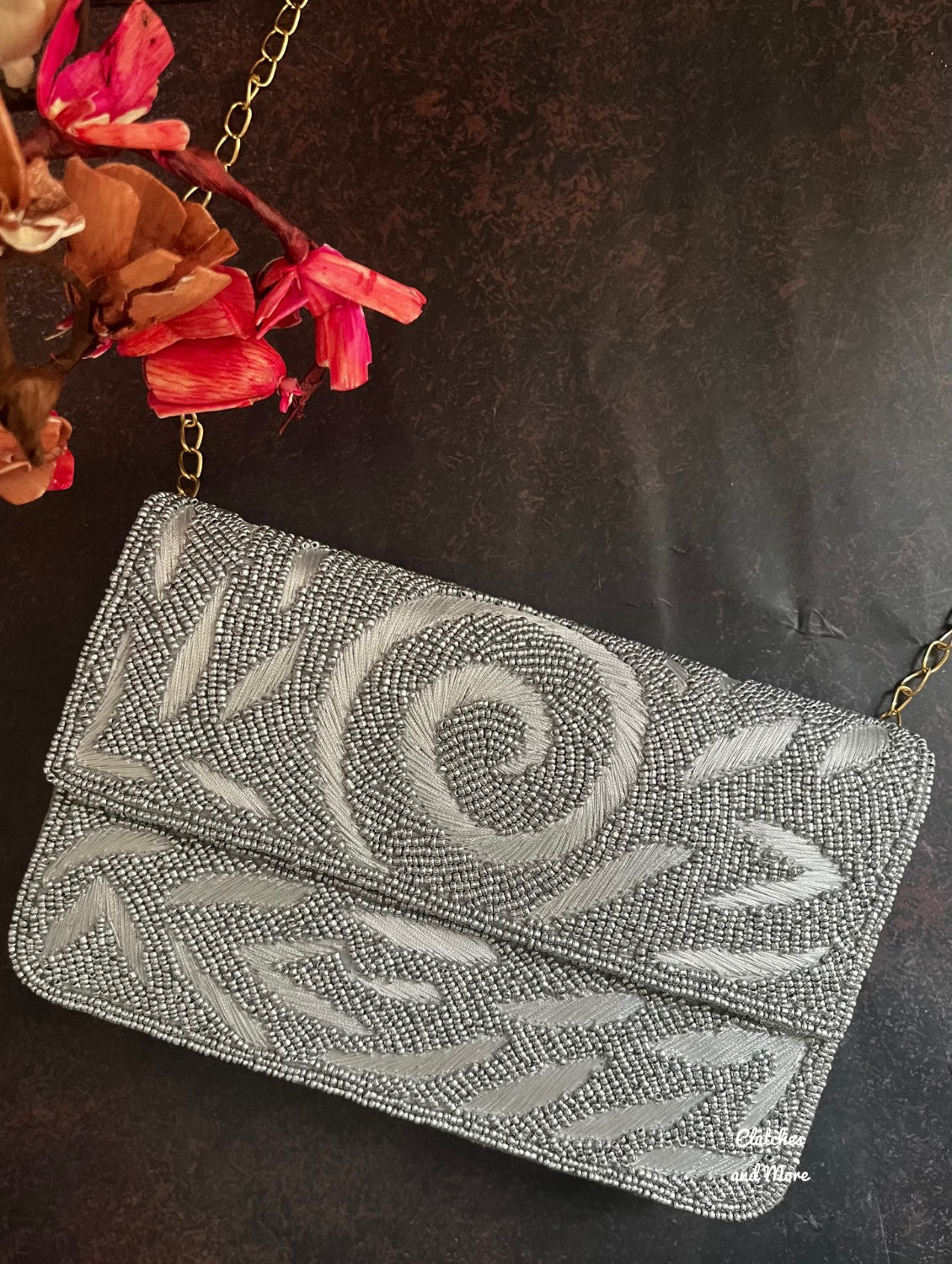 Box Style Flap Bag Silver