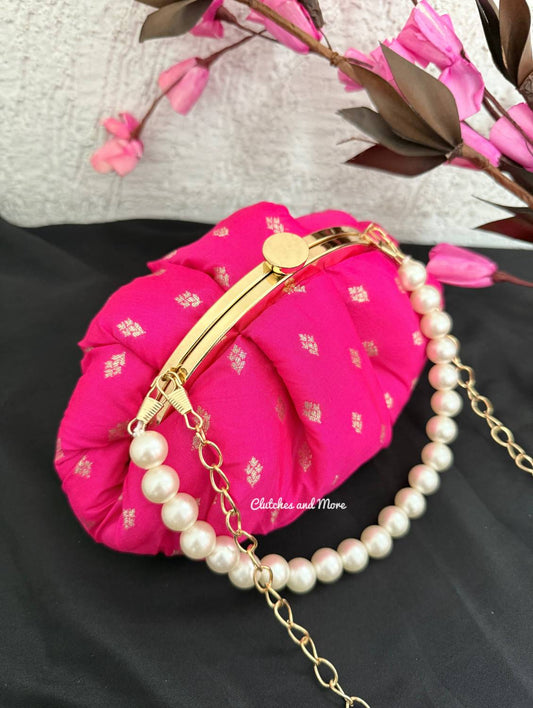 Banarsi Pink Batua Bag