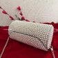 Cylindrical Pearl Bag White