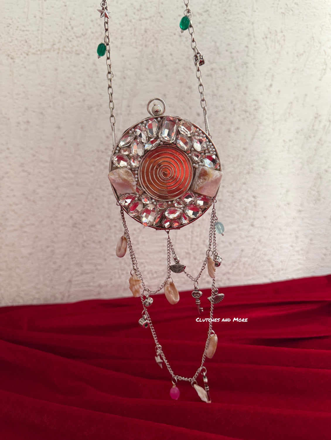 Mini Mother of Pearl Clutch Round Silver
