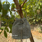 Hazel Rhinestone Bucket Bag Silver