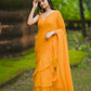 Yellow Georgette Pre Draped Saree by Dorie