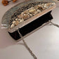 Half moon mother of pearl Silver clutch