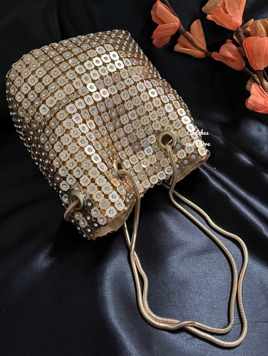 Gold Bucket Bag