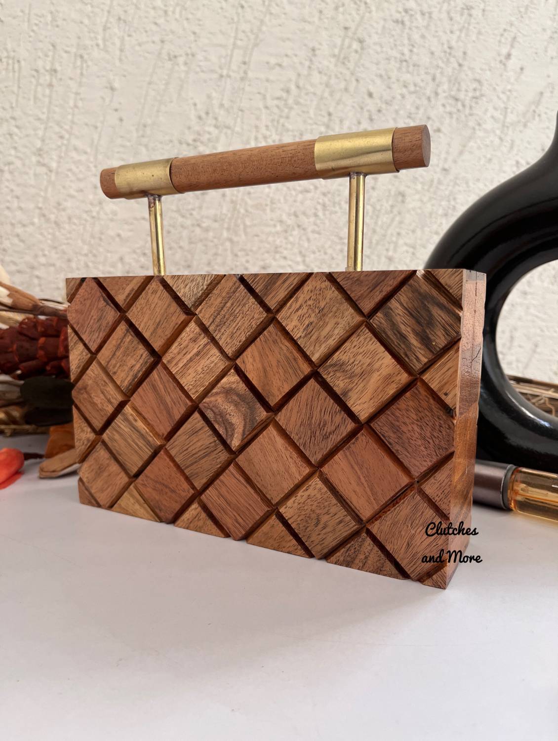 Rustic Affair Wooden Clutch