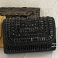 Black Stone and Crystal Flap Bag