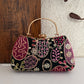 Lakhnawi Chikankari Box Clutch Dark Green