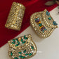 Kasika Kundan Brass Mini Clutch Multicolored