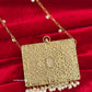 Mumtaz Mini Metal Jaal Bag Gold