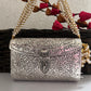 Silver Brass Clutch with Pearl Handle