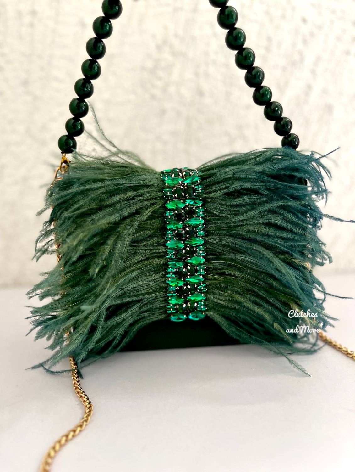 Feather Flap Bag Green