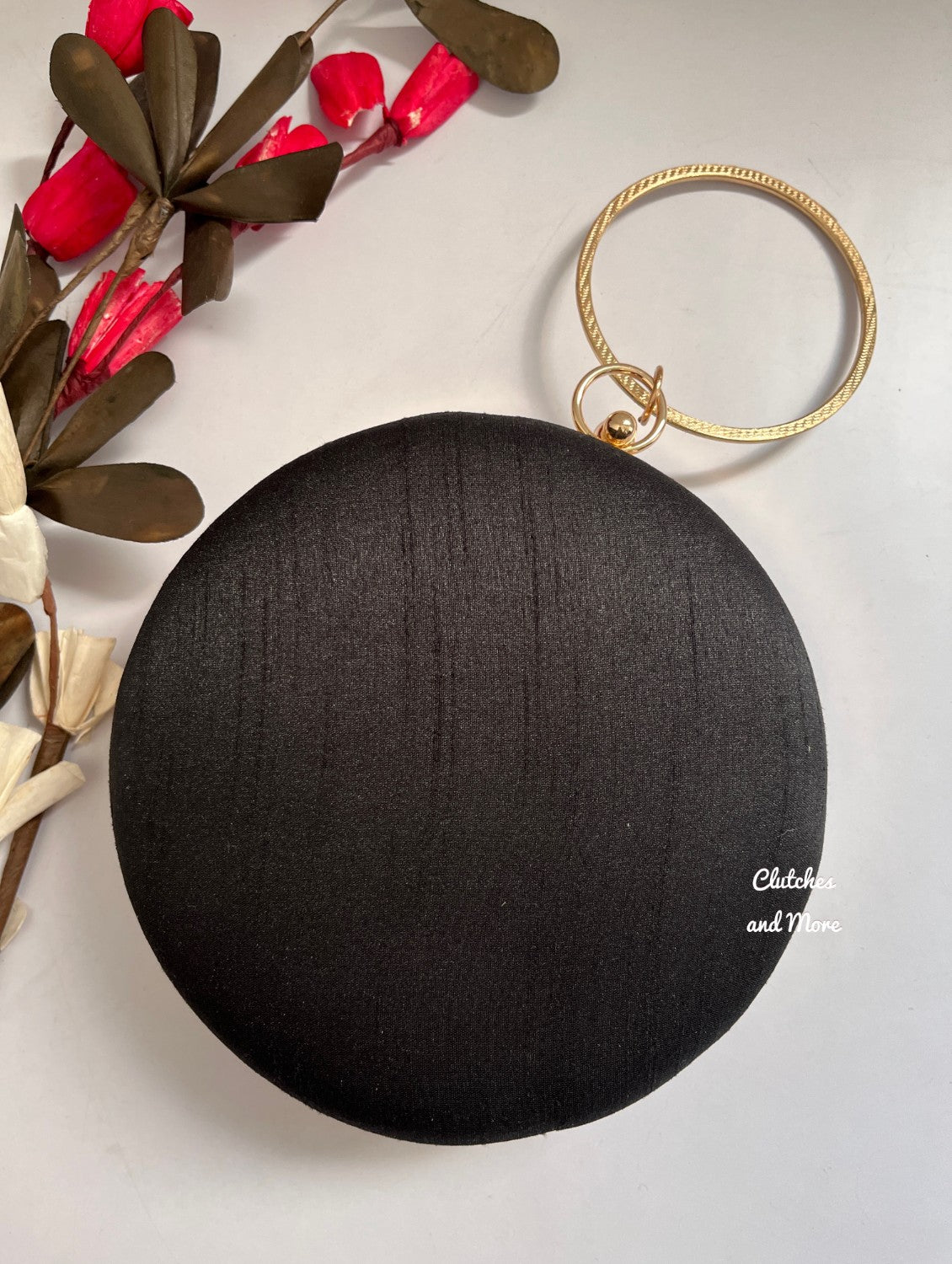 Chakra Black Round Clutch