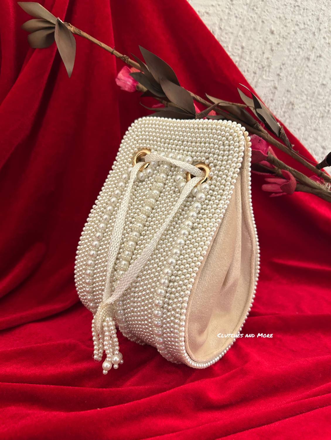 Pearl Droplet Bag White