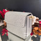 Dazzle Dem Box Clutch Silver