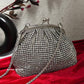 Rhinestone Silver Batua Bag