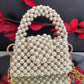 Mini Metallic Pearl Sling White