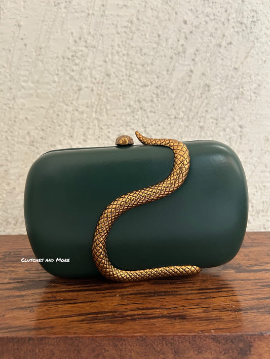 BVLGARI Serpertine Clutch Green