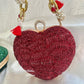 Love Affair Heart Clutch Maroon