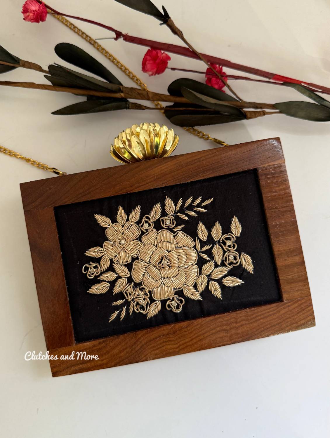 Wooden Indo Western Clutch