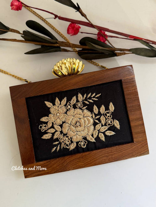 Wooden Indo Western Clutch