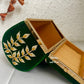 Leaf Sketch Green Box Clutch