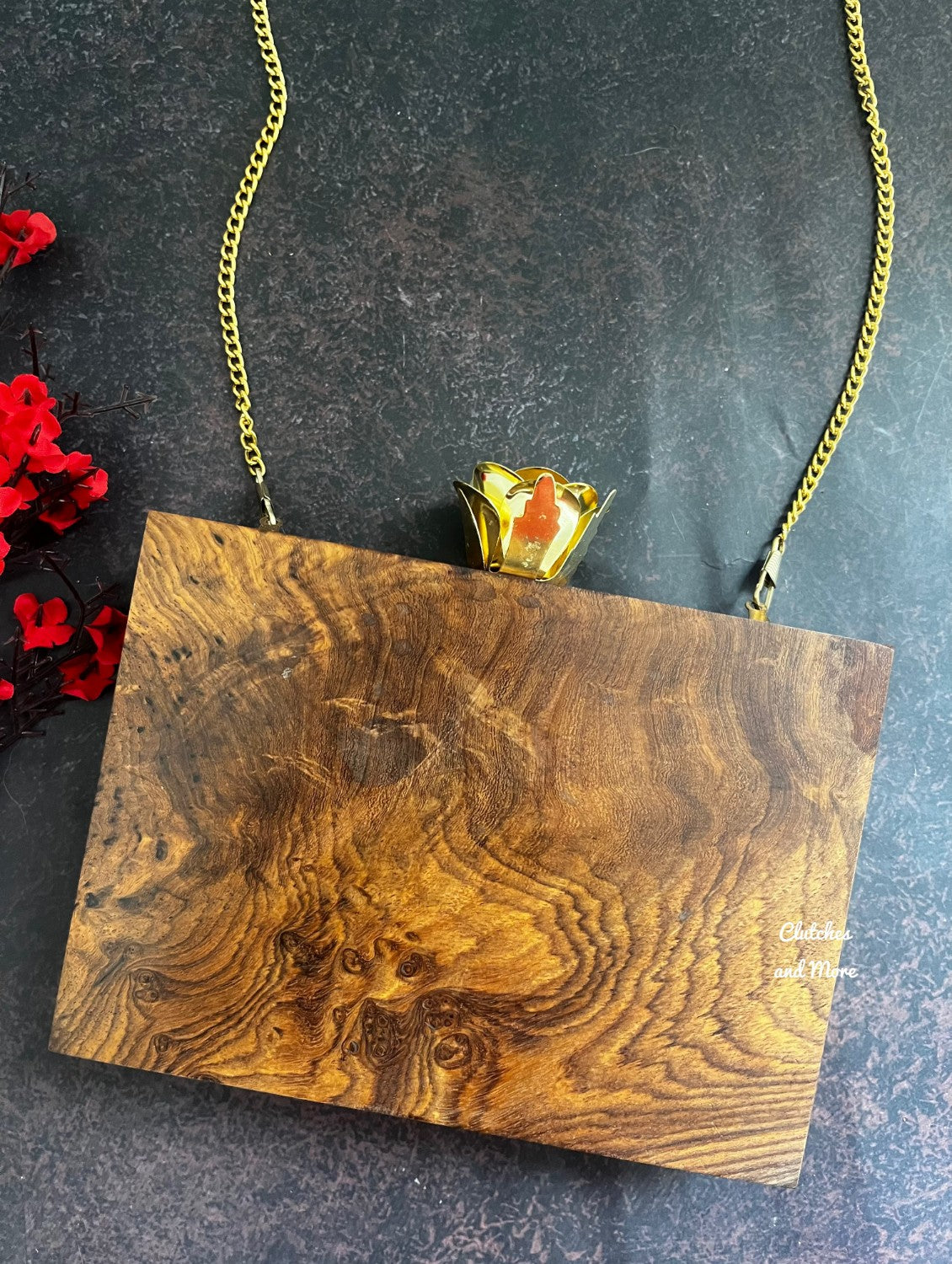 Wooden Indo Western Clutch