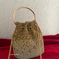 Rhinestone Bucket Bag Gold