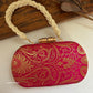 Adaa Banarsi Clutch Magenta Pink