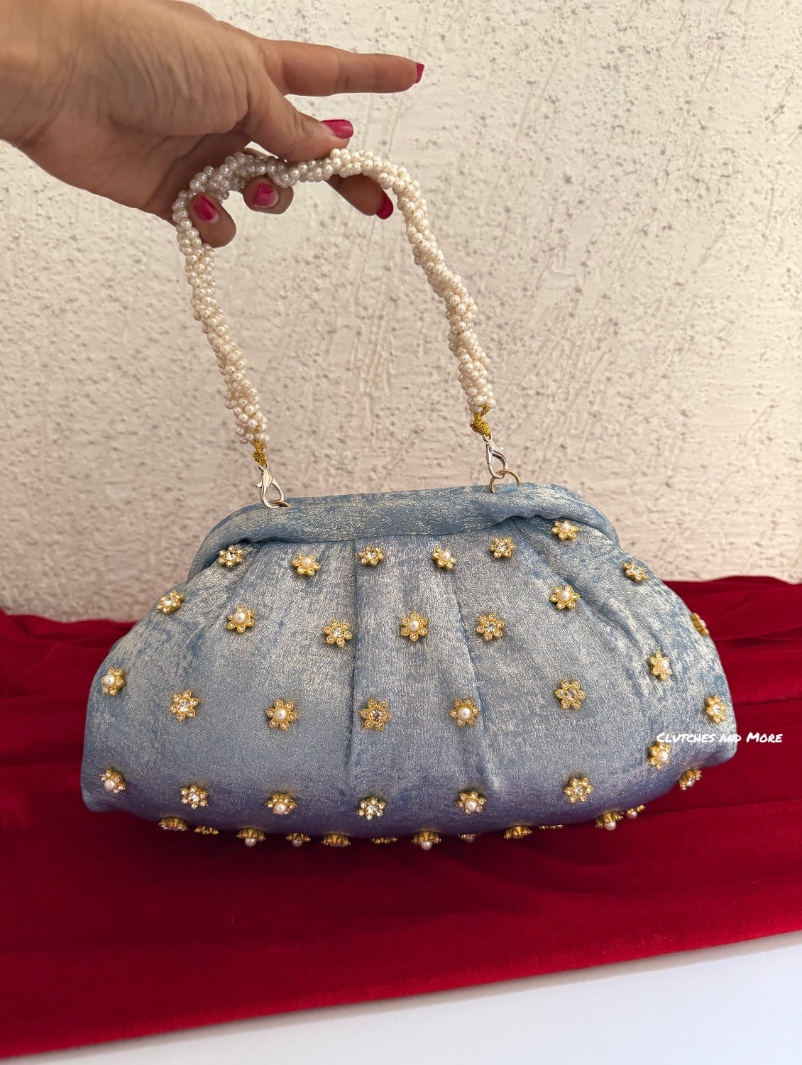 Kundan Batua Bag Blue