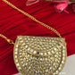 Kasika Kundan Brass Mini Clutch Gold