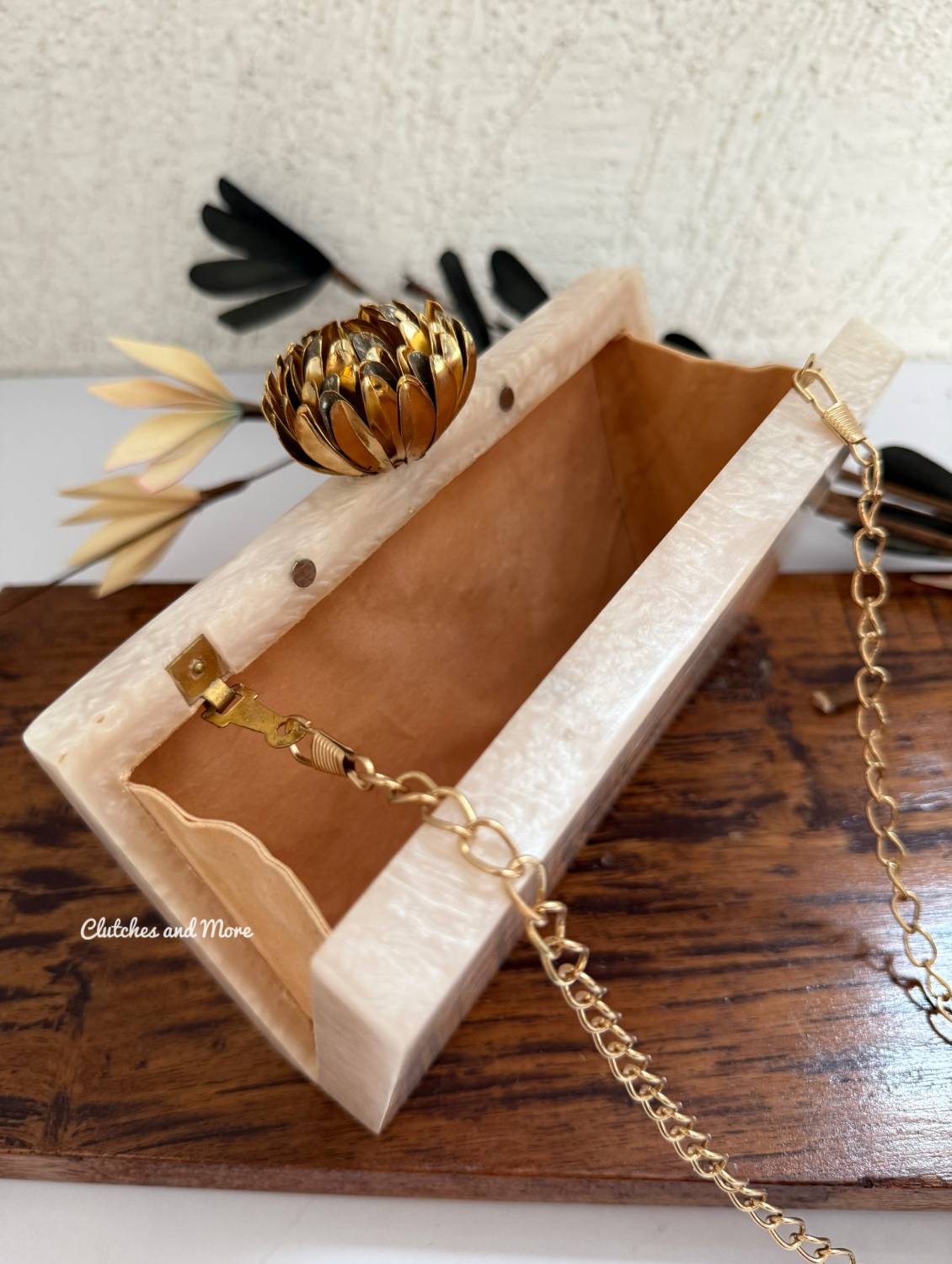 Green Agate Resin Clutch