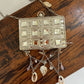 Mini MOP Brass Clutch Square Silver