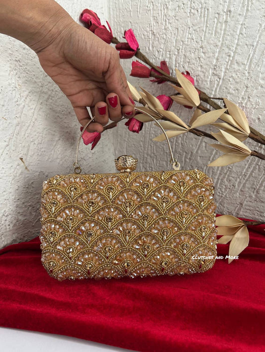 Gold Crystal Affair Clutch Bag