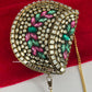 Kasika Kundan Brass Mini Clutch Multicolored