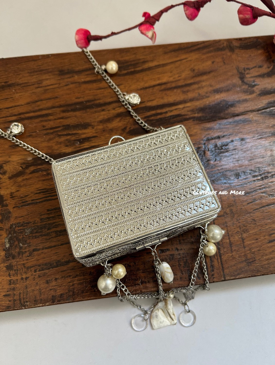 Mini Mother of Pearl Clutch Silver