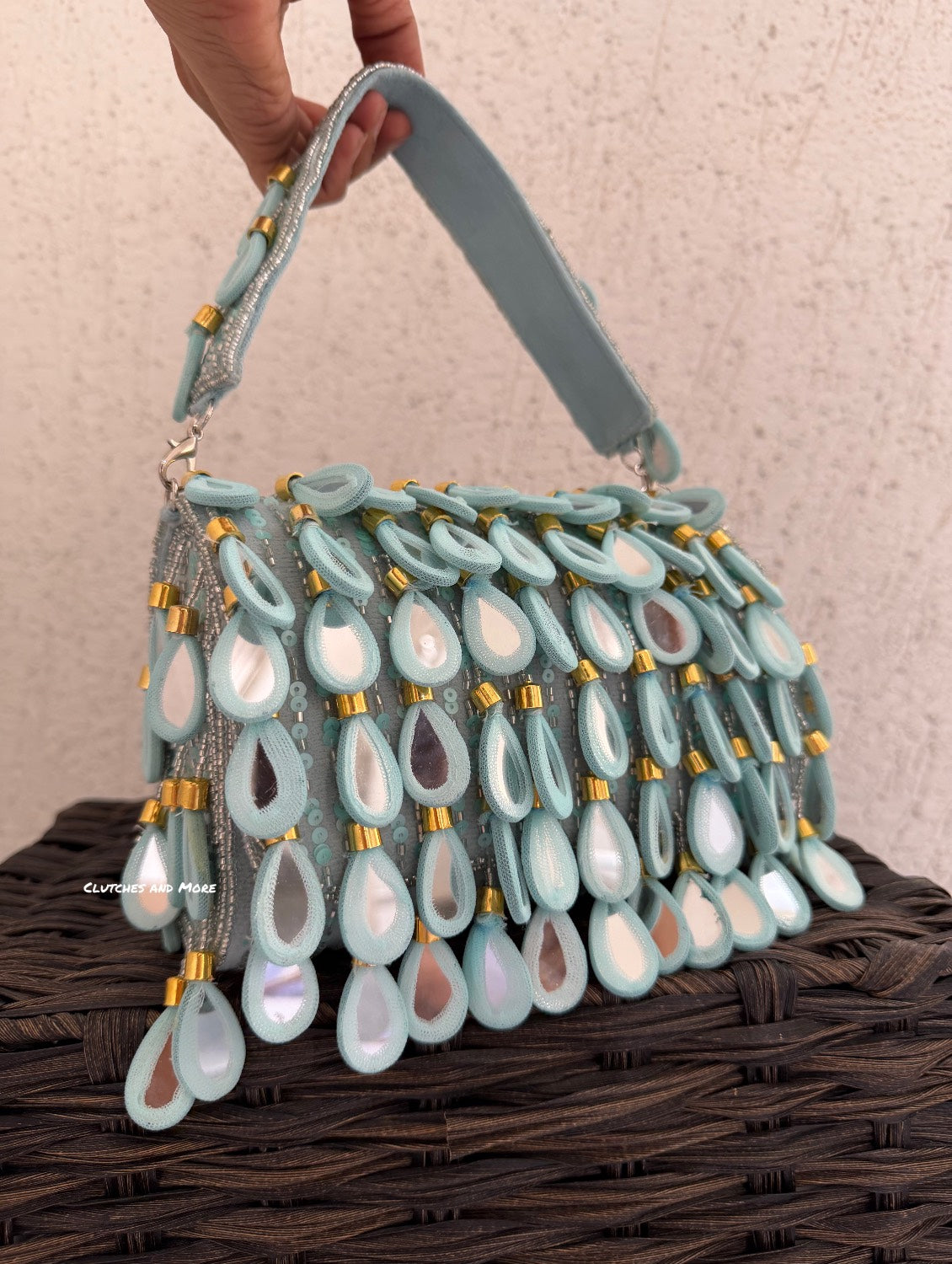 Mirror Flap Bag Aqua Blue