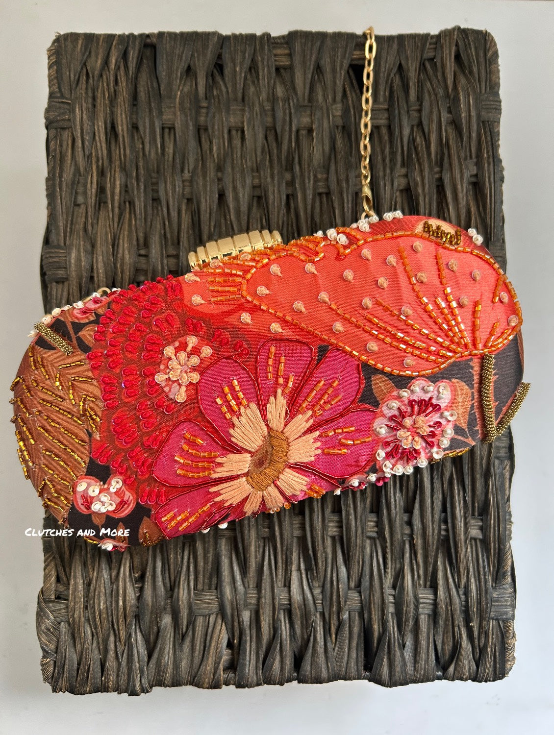 Poppy Floral Capsule Clutch Multicolored