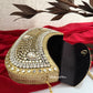 Kashish Kundan Brass Clutch White Gold