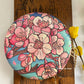 Poppy Floral Round Multicolored Clutch ( Blue base)