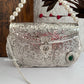 Silver Brass Clutch with Pearl Handle
