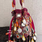 Mirror Tassel Potli Multicoloured ( Pink base)