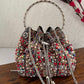 Luxe Multicolored Pearl Bucket Bag