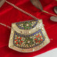 Kasika Kundan Brass Clutch Mini Silver Multicolored